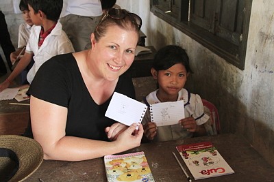 Camilla Gallacher from Teachers Mutual Bank visits a CFL program